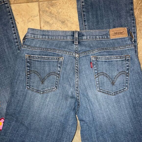 Levi - Hand Crafted painted Denim boot cut 515 size 4 - Picture 9 of 9